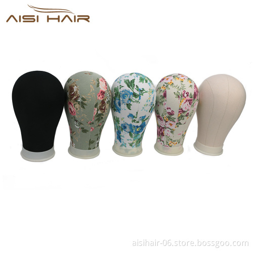 Aisi Hair Black Poly Canvas Block Head Wig Making  Weft Wig Display Styling Mannequin Head Manikin Head Dryer